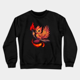 little phoenix bird on fire Crewneck Sweatshirt